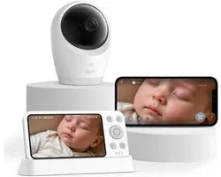 eufy Baby E21 Babyfoon - Baby Monitor - 4K Camera - Hybride Wi-Fi - App - Ultrahelder Nachtzicht Pan-Tilt - 8x Zoom - Draagbare Camera met Ingebouwde Batterij - ANR - Slimme Waarschuwingen