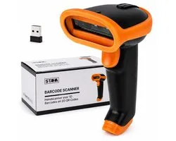 Barcode Scanner - Draadloos - Handscanner voor 1D Barcodes & 2D QR Codes - Plug & Play - Scannen van Papier en van Beeldscherm