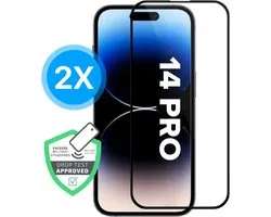14 Pro Screenprotector - 2 Stuks - 9H Gehard Glas - Volledig Bedekt - Vetafstotend - Beschermglas - Military Grade - Scherm - Screen Protector iPhone 14 Pro - Zwart