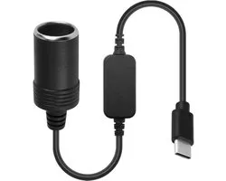Câble adaptateur USB C vers allume-cigare USB C mâle vers prise allume-cigare 12V pour enregistreur de voiture, GPS, radar de vitesse, éclairage d'ambiance de voiture