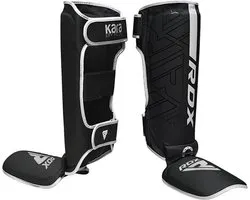 RDX F6 Kara - Protège- Protèges-tibias MMA / Kickboxing - Wit Mat - Taille L