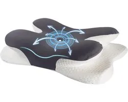TopChoice® Hoofdkussen Nekklachten - Ergonomisch Kussen - Memoryfoam Kussen - 60x40x10cm - Grijs