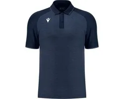 Macron Glory Aulos Polo Kinderen - Marine / Marine Gemeleerd | Maat: 9-10 Y