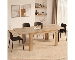 MOBILI FIVER Extendable Dining Table Easy 140–220 cm Rustic Oak Design - Modern Italian Kitchen Table 6–8 Persons - NoviHomeStore