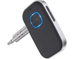 Bluetooth Audio Ontvanger – Draadloze Muziekadapter voor Auto & Stereo – Handsfree Bellen – 3,5 mm Audio-ingang – Tot 16 Uur Gebruik – Zwart