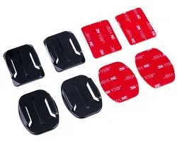 Telesin BRK-004 Mount set Zelfklevend voor Actioncam - 3M stickers - 2x Flat / 2x Curved voor o.a. helm / board - Geschikt voor GoPro / DJI Osmo Action / Insta350 - Zwart