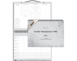 Systemyze Familieplanner Pro 2027 - Planner - Weekplanner - Gezinsplanner - Family Planner - 12 Maanden - Grijs