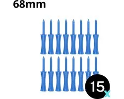 Golf tees - 15 stuks - 68mm - Duurzaam kunststof - Blue - Golf accesoires - Golfset - Golftee