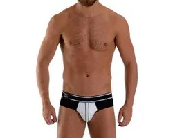 Mister B Bronx Brief Underwear with Push Up System White/Black | Ondergoed Heren | Ondergoed Mannen | Heren Ondergoed | Heren Onderbroeken | Mannen Slip | Heren Slip | Liftende Slip | Shapewear mannen