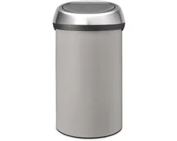 Brabantia Touch Bin Prullenbak - 60 liter - Soft Grey/Matt Steel deksel