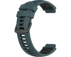 Siliconen bandje - geschikt voor Garmin Forerunner 220 / 230 / 235 / 620 / 630 / 735XT / Approach S20 / S5 / S6 - olijfgroen-zwart