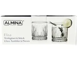 Almina Elisa - Drinkglas - Whisky Glas - Set van 6 stuks - Tumbler