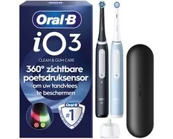 Oral-B iO 3 tandenborstel duopack zwart blauw