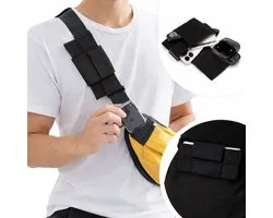 Pochette de Sport élastique pour smartphone – Sac de rangement noir moulant pour téléphone portable – Léger, antivol et confortable – Fermeture auto-agrippante
