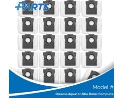 Dreame Aqua10 Ultra Roller Complete Sacs à poussière (20 Pièces, Plus.Parts® alternative pour RDB8)