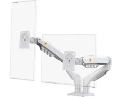 NB North Bayou Support double moniteur, bras pivotant Full-motion avec ressort à gaz pour écran d'ordinateur 17-27 pouces, charge 2-9 kg VESA 75/100 mm F160-W