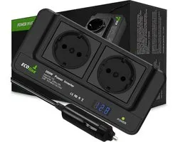 EcoLine - Auto Omvormer 12V Naar 220V/230V - 200W Autolader - stopcontact voor in de auto met 4x USB - splitter.