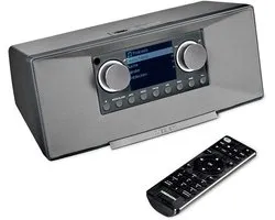 MEDION P85333 internetradio met DAB+ (wifi, FM, Spotify Connect, Amazon Music, DLNA, USB, hoofdtelefoonaansluiting, AUX, stereo line-out cinch, slaaptimer) grijs