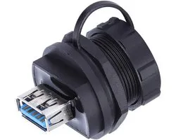 EGoods - Waterdichte USB 3.0 connector, brandwerendheid, koperen isolator, dubbele USB 3.0 aansluiting + stofdicht deksel