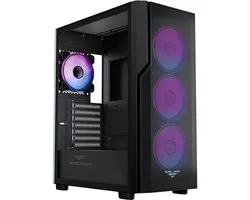 PREYON Nest Aero ARGB - Gaming Behuizing Mesh - USB-C - 4 PWM Fans - Gehard Glas - E-ATX Case - Zwart