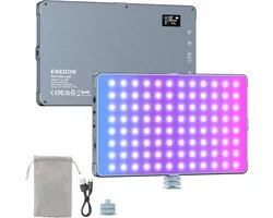Professionele LED RGB Videolamp met 10.000 mAh - 276 LED Beads, OLED Display, 18.5W Max, CCT 2500-9900K, CRI 96+, 21 Scene Modes voor Fotografie, YouTube en TikTok Video Conferenties