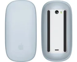 kwmobile Housse de protection en Siliconen adaptée à Apple Magic Mouse 1 / 2 - Housse de souris souple - Plus d'adhérence - Partiellement translucide - bleu clair