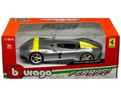 Ferrari Monza SP1 (Zilver) (22cm) 1/24 Bburago - Modelauto - Model auto - Schaalmodel - Miniatuurauto - Miniatuur voertuig
