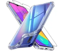 ebestStar - Coque compatible avec Xiaomi Mi 9 Lite, Etui Protection Silicone Transparent Antichoc, Coins Renforcés, Transparent + Verre Trempé