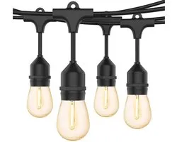 Ozocozy - Lichtsnoer buiten - Lichtslinger - Lampjes slinger buiten - Prikkabel 10M - Tuinverlichting 1Watt LED - Warme sfeerverlichting 2700K - Weersbestendig IP 65 - Koppelbaar tot 200M - Buitenverlichting - Lichtsnoer