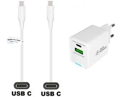 45W super snellader met 2 poorten. Oplader met Sterke 0,8m USB C naar C kabel. PD lader adapter past op Google Pixel 1, Pixel 2, Pixel 2 XL, Pixel 3, Pixel 3 XL, Pixel 3a, Pixel 3a XL, Pixel 4, Pixel 4 XL, Pixel 4a