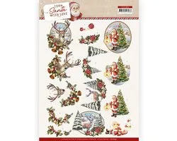 Pakket om 6 3D kerstkaarten te maken: from santa with love