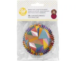 Wilton Baking Cups - Kleuren Driehoek - 75 Stuks - Cupcake en Muffin Vormpjes