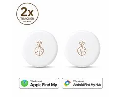 Wise Buyer® GPS Tracker - Werkt met Apple Find My & Android Find My Device - Smarttag - Locatie Tracker - Real-time Locatie Volgsysteem- Zonder abonnement - Sleutelvinder/Keyfinder - 2 Pack - Sleutels, Fiets, Auto, Kat, Hond & Kind - Wit
