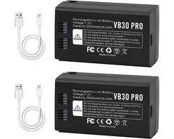2 Pack Rechargeable Lithium Flash Battery VB30 VB26 (VB26A VB26B) Compatible with Godox V1PRO V1 AD100PRO V860III - ShopVlot