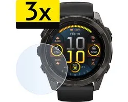 Screenprotector Geschikt voor Garmin Fenix 8 (47 mm) Screenprotector Bescherm Glas Screen Protector - Screenprotector Geschikt voor Garmin Fenix 8 Gehard Glas - 3 Stuks