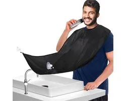 Baardverzorging accessoires - schoonheid mantel - Baard schort cadeau voor mannen - Beard Cape-Baard schort- Baard Trimmen Catcher Bib in - haren opvangen tijdens het scheren - zwart