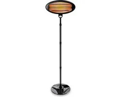 SUNTEC Night Sun Warmtestraler - Outdoor-Terrasverwarmer 2000 Watt - Buiten elektrisch verwarmen - Infraroodstraler met statiefvoet voor balkon en terras - Kwartsverwarmer kantelbaar