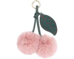 Pom Pom Keychain Cute Cherry Keychain Fluffy Accessories Cherry Bag Charms Wallet Charms Car Bag Charm Handbags Pendant for Women Girl Birthday Christmas Gifts Stocking Stuffers-