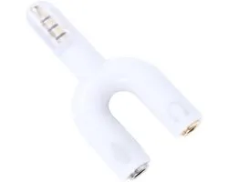 Gatuida Computer Adapters For Laptops Laptop Adapter Speaker And Headphone Splitter Microphone Splitter Audio Splitter Microphone Adapter Headphone Splitter Headphones White
