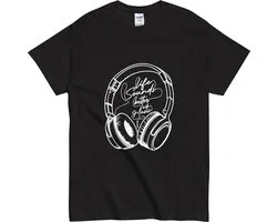 Muziek T Shirt Dames Heren - Life Sounds Better with Music Quote - DJ's, Muzikanten en Muziekliefhebbers - Zwart - M