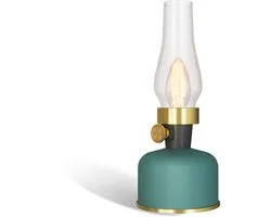 Lampe de table rechargeable Calex Lavinio - Sans fil - Lampe à huile LED - Lampe de camping - Intérieur et extérieur - Lumière Wit chaude - Intensité variable - Vert