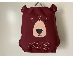 Tiny Backpack bear burgundy