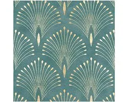 Classic Vintage Peel and Stick Wallpaper in Blue Green for DIY Decor