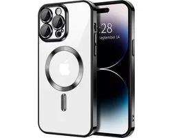 TG Techgrip - Hoesje Geschikt voor iPhone 15 Pro Magsafe Compatible - Back Cover Hoesje met ingebouwde 9H HD camera glas bescherming - Zwart Hoes Geschikt voor iPhone 15Pro
