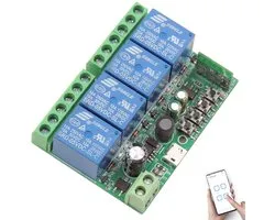4-kanaals WIFI Smart Switch voor DC 5V-36V met passieve relaismodule en ondersteuning voor eWelink en spraakbediening