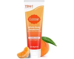 Lume Deodorant voor het hele lichaam - Onzichtbare crèmetube - 72 uur geurcontrole - Aluminiumvrij, zonder baksoda, veilig voor de huid - 85 gram (Clean Tangerine)