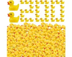 200 mini-eendjes van hars, levensechte vogeldecoraties, set van 200 stuks, knutselpakket, mini-tuinvogels, geschikt voor 15 jaar en ouder