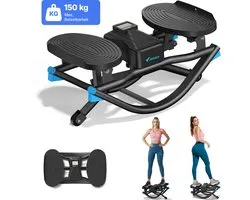 Stepper latéral MERACH avec bandes de résistance - Stepper Twist 3D - Charge max 150kg - Écran LCD inclus - Mini Stepper Fitness à domicile