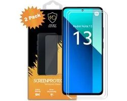 Paquet de 2 Protecteurs d'écran Xiaomi Redmi Note 13 4G - Économiseurs d' Glas trempé MobyDefend adaptés aux coques - Protecteurs d'écran - Plaques de verre adaptées pour Xiaomi Redmi Note 13 4G