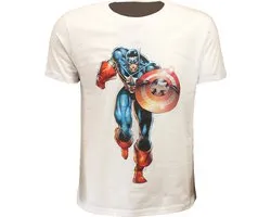 Marvel Comics Captain America Attacking T-Shirt - Officiële Merchandise - S